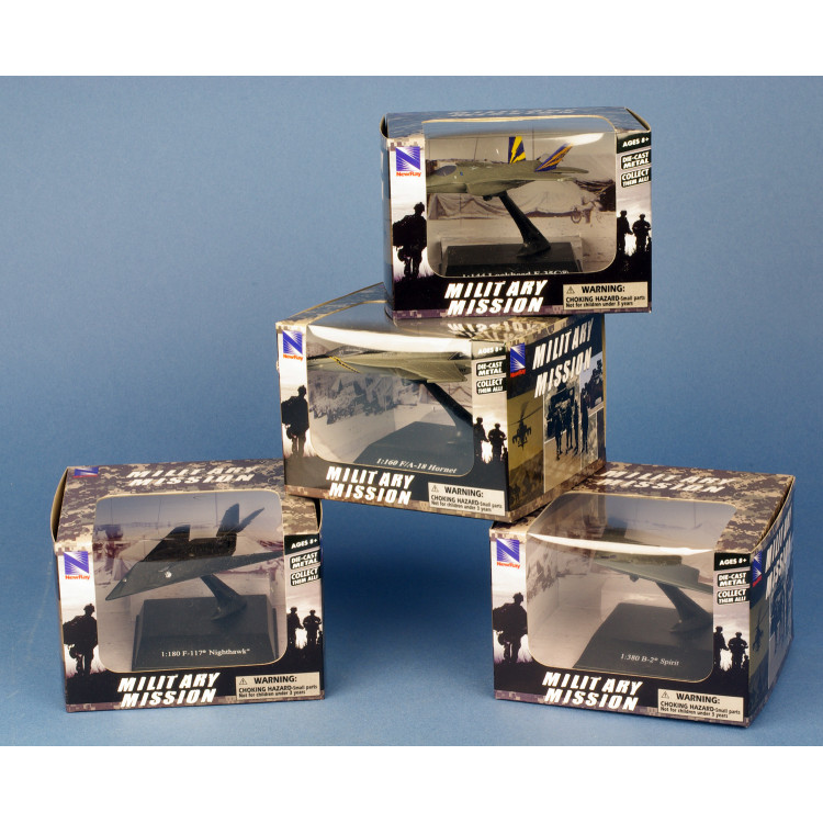Mini chasseur à réaction (display24pcs) F18 / F35 / B2 / F117