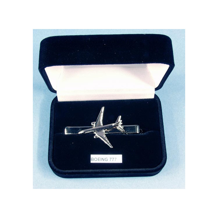 Pince Cravate BOEING 777 argentée