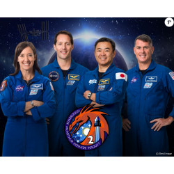 médaille pesquet équipage crew2 spaceX PESQUET, KIMBROUGHT, HOSHIDE, MCARTHUR