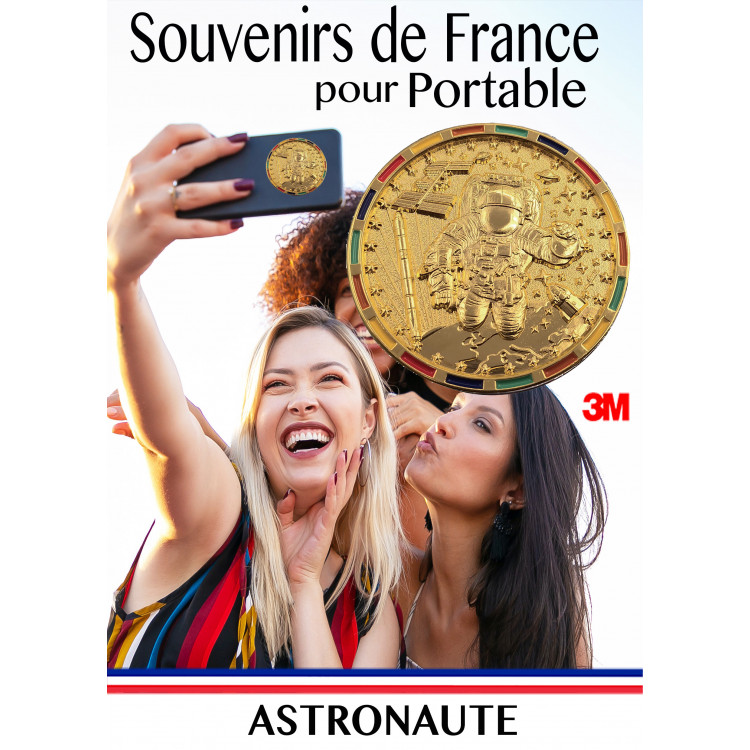 ASTRONAUTE MEDAILLE CREW2 THOMAS Pesquet, Kimbrough, Hoshide, McArthur couleur argent