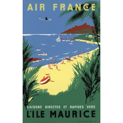 Affiche Air France Île Maurice, Renluc 1954, airshops.fr