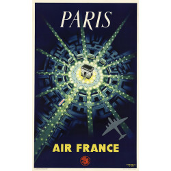 Affiche Air France Paris, P.Baudouin 1947