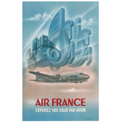 Affiche Air France Expédiez vos colis par Avion, Ponty 1949, airshops.fr