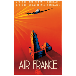 Affiche Air France Afrique Occidentale-Équatoriale Française, Maurus 1946, airshops.fr