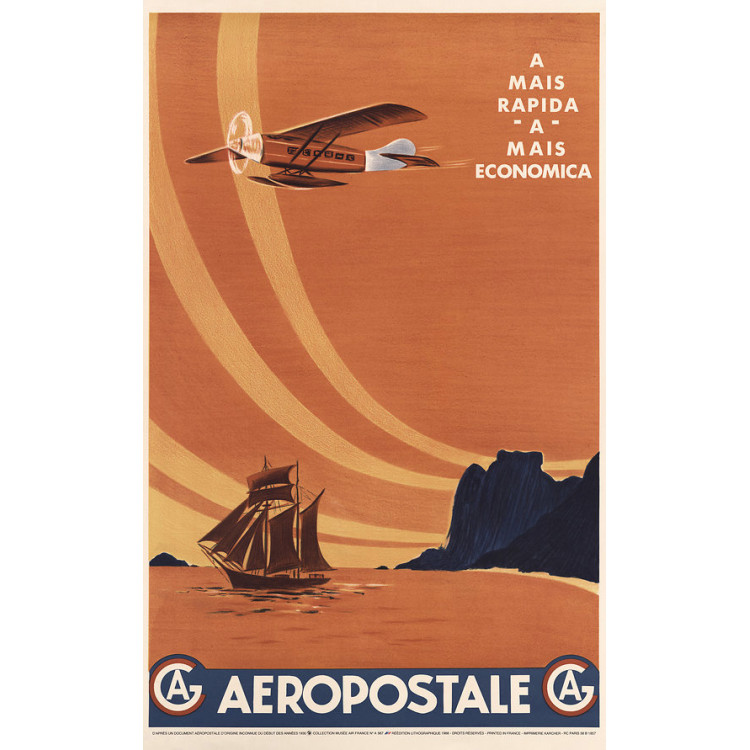 Affiche Air France Aéropostale Rapida/Economica, 1930, Airshops.fr