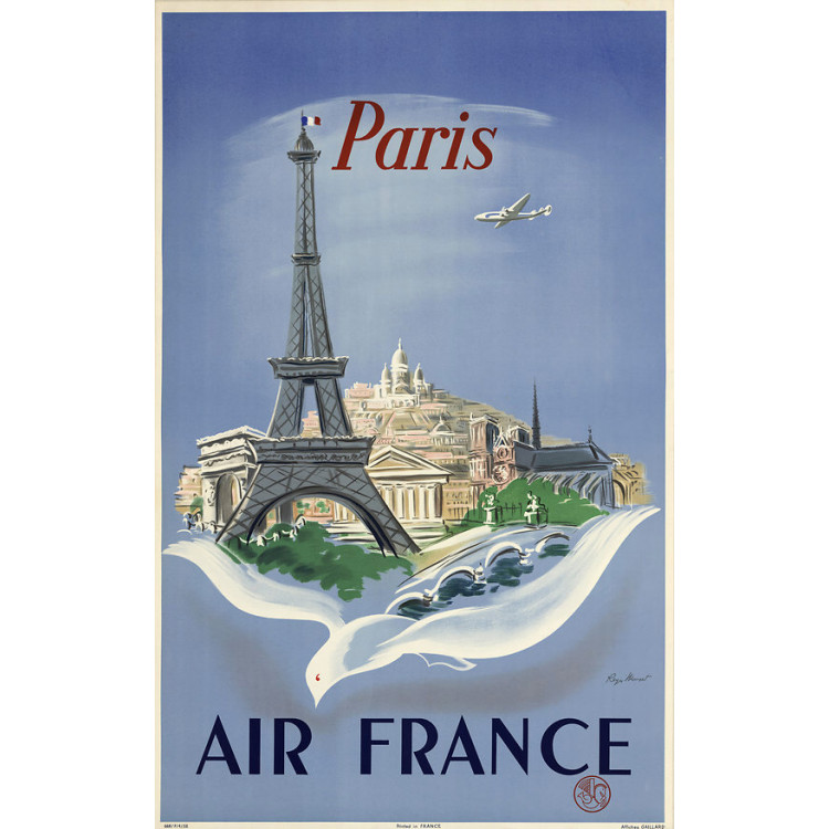 Affiche Air France Paris, R.Manset 1952