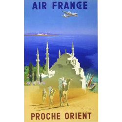 Affiche Air France Proche Orient, J. Even 1950, airshops.fr