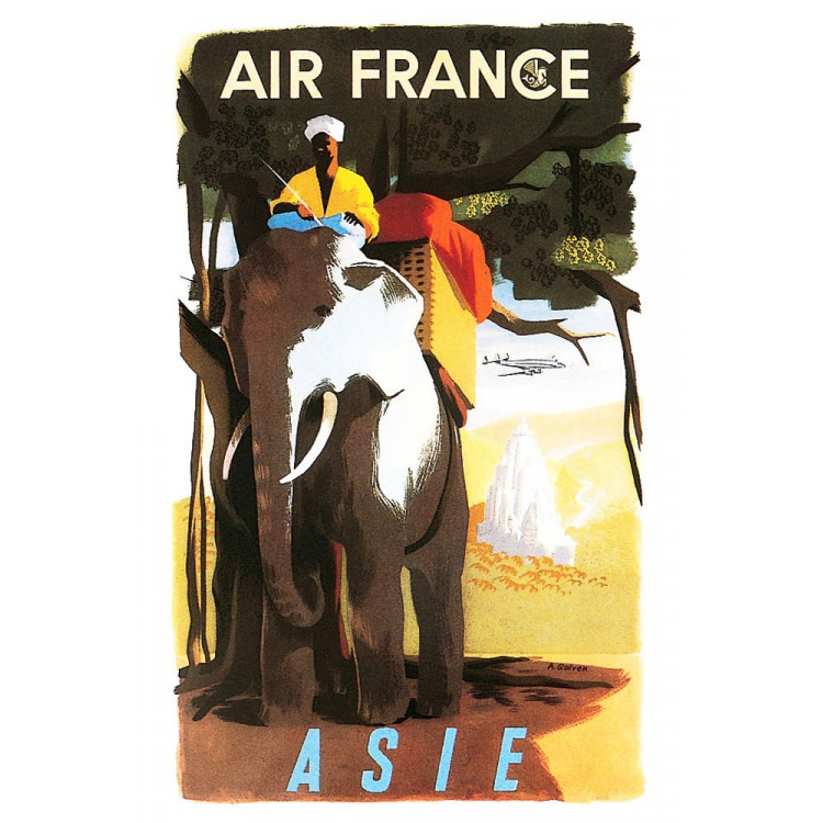 Affiche Air France Asie, A.Golven 1950